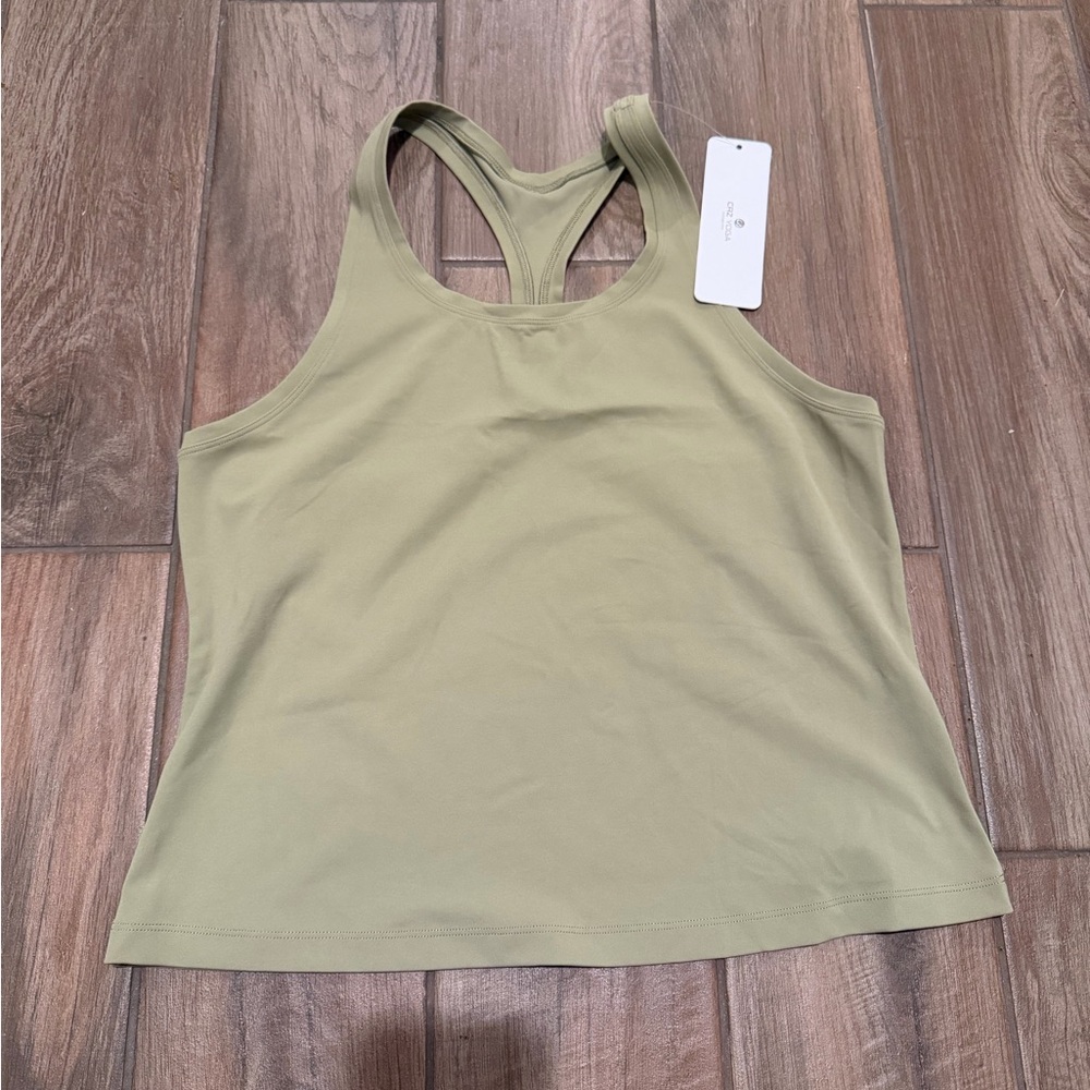CRZ Yoga Racerback Athletic Tank Top Moss Green XL NWT